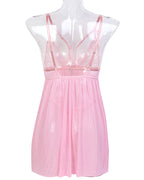 Contrast Lace Nightdress With Bowknot