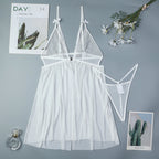 Contrast Lace Nightdress With Bowknot
