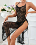 Romantic Lace High Slit Nightgown