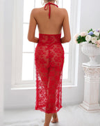 Romantic Lace High Slit Nightgown