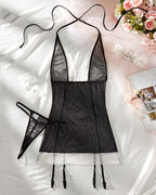 Mesh Lace Garter Maid Lingerie Set