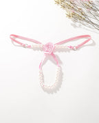 Pearl Rose See-Through  Thong Panties