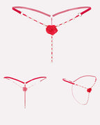 Pearl Rose See-Through  Thong Panties