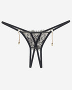 Crotchless Pearl Pendant Thong