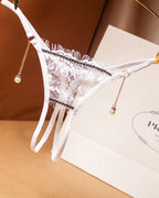 Crotchless Pearl Pendant Thong