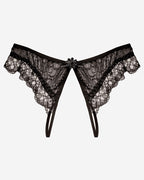 Crotchless Lace Low Waist Thong