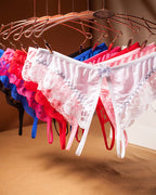 Crotchless Lace Low Waist Thong