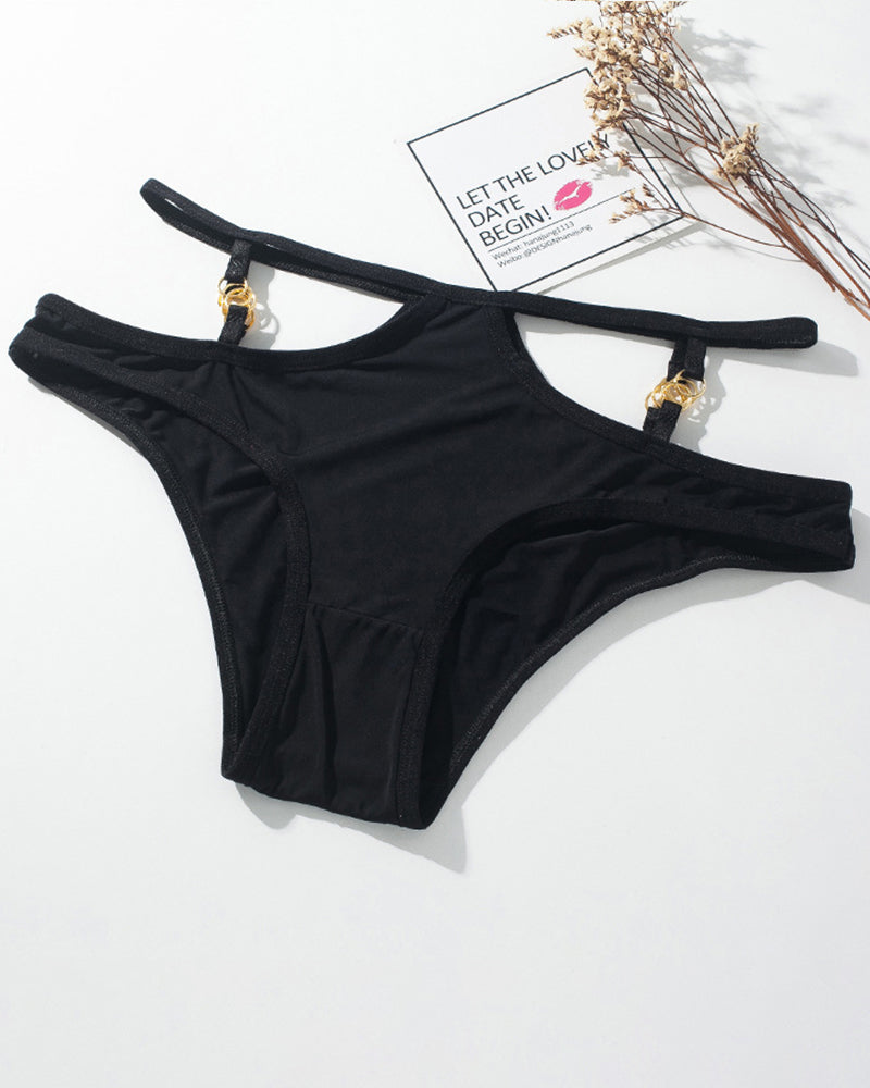 Animal Print Metal Button Panties