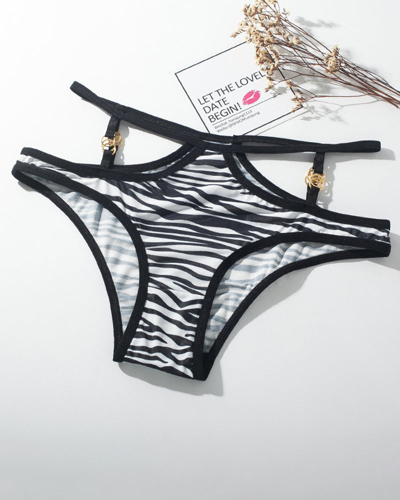 Animal Print Metal Button Panties