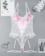 Lace Bow Mesh Bodysuit