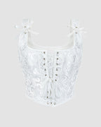 1950s 13 Boned Cotton Lace-Up Corset
