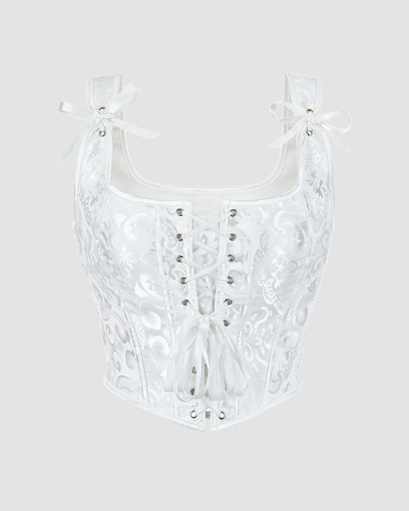 1950s 13 Boned Cotton Lace-Up Corset