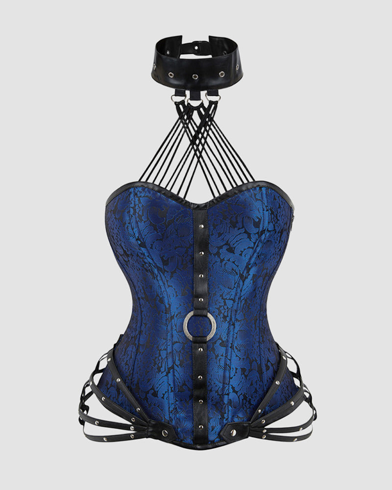 1980s 11 Boned Cotton Side Zipper Corset