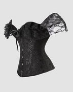 1950s 12 Boned Cotton Jacquard Lace Corset
