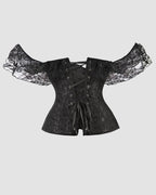 1950s 12 Boned Cotton Jacquard Lace Corset