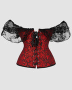 1950s 12 Boned Cotton Jacquard Lace Corset