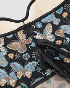 1950s 10 Boned Cotton Butterfly Pattern Corset