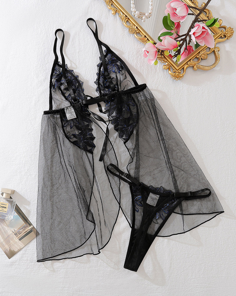 Mesh Lace See-through No-Take-Off Nightdress