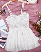Lace Suspender Mesh Nightdress