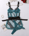 Mesh See-Through Hollow Backless Bra Set