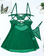Transparent Cupless Suspender Nightdress
