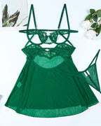 Transparent Cupless Suspender Nightdress