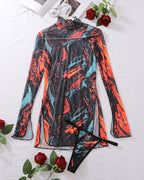 ⚡Flash Sale-Tie-Dye Mesh High Side Slit Dress