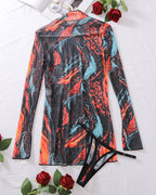 ⚡Flash Sale-Tie-Dye Mesh High Side Slit Dress