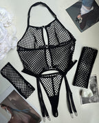 Fishnet See-Through Bra Sets