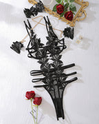 Flower Embroidery Bodysuits with Chain Bracelet
