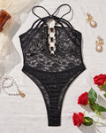 Sheer Cut Out Backless Exotic Bodysuit