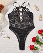 Sheer Cut Out Backless Exotic Bodysuit