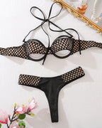 Halter Contrast Bra Panty Sets