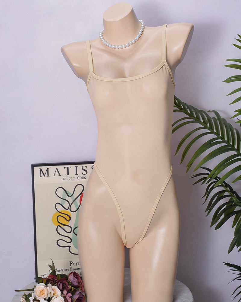 Sheer Mesh Bodysuit ¡§C Sexy High-Cut Lingerie