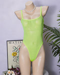 Sheer Mesh Bodysuit ¡§C Sexy High-Cut Lingerie
