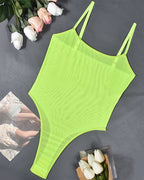 Sheer Mesh Bodysuit ¡§C Sexy High-Cut Lingerie