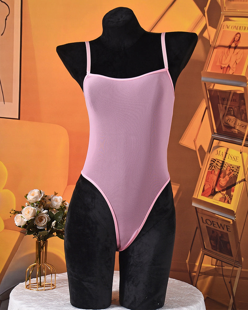 Women's Sheer Mesh Bodysuit â€?Sexy High-Cut Lingerie