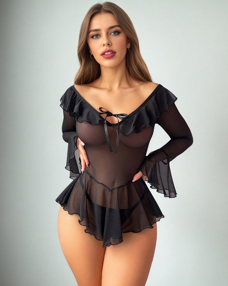 Rave Ruffle Off Shoulder Dress