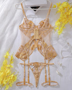 Cross Waist Corsets Lingerie Sets