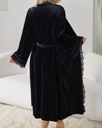 Velvet Set Slit Dress + Long Robe