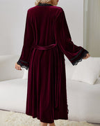 Velvet Set Slit Dress + Long Robe
