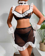 French Maid Costume Lingerie Sets+Gloves