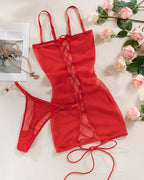 Camisole Backless Lace-up Slip Dress