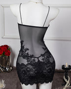 Floral Embroidery Mesh Chemises Dress