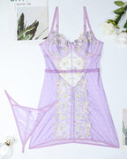Lace Embroidered Florals Heart Back Dress