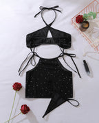Cross Halter Starry Hollow Skirt Sets