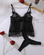 Mesh Sheer Tank Tops Panty Sets