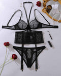 Eyelash Lace Halterneck Lingerie set