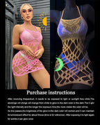 Glow in the Dark Fishnets Mini Dress