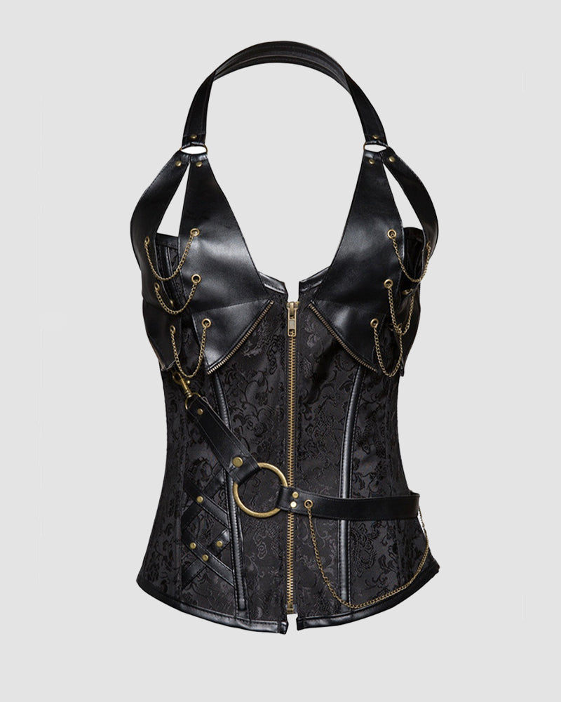 Lace-up 4 Steel Bone Leather Corset